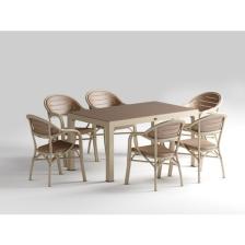 Novussi Bamboo 6'Lı Camlı Set Cappucino - Çöl Kahvesi