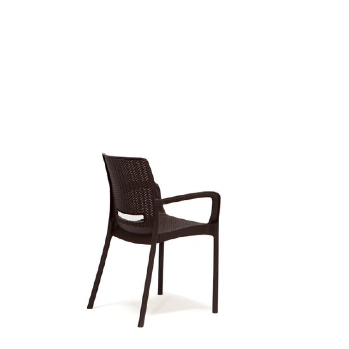 Mobetto Rattan Kahve Kollu 4 Sandalye Masa Takımı – Bahçe&balkon&teras