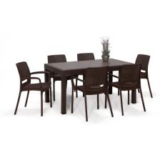 Mobetto Rattan Large Lüx Masa Takımı  Kahve