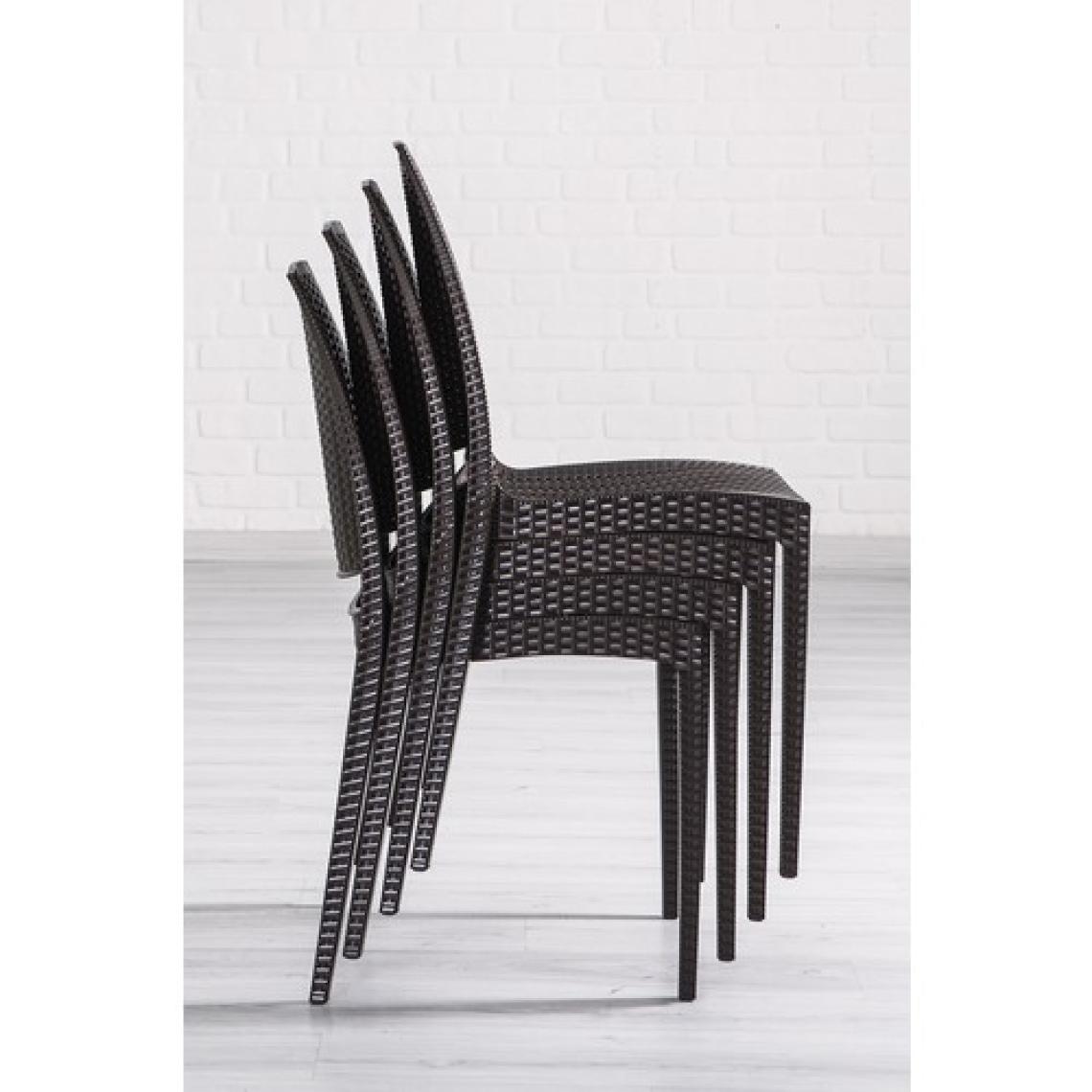 Mobetto Rattan Masa Takımı 80x140 Camsız Masa 6 Kişilik Sandalye Seti Bahçe Balkon Teras Takımı