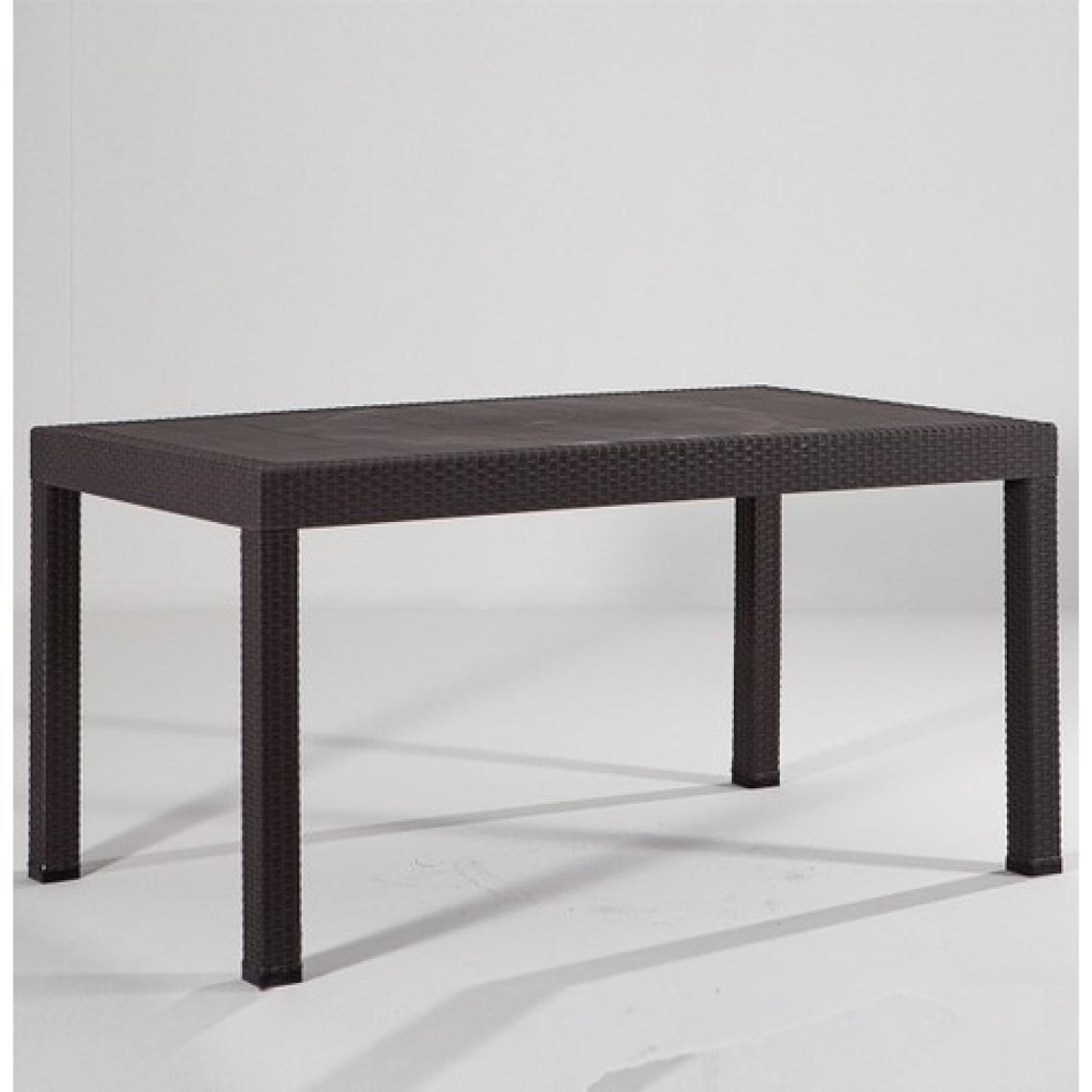 Mobetto Rattan Masa Takımı 80x140 Camsız Masa 6 Kişilik Sandalye Seti Bahçe Balkon Teras Takımı