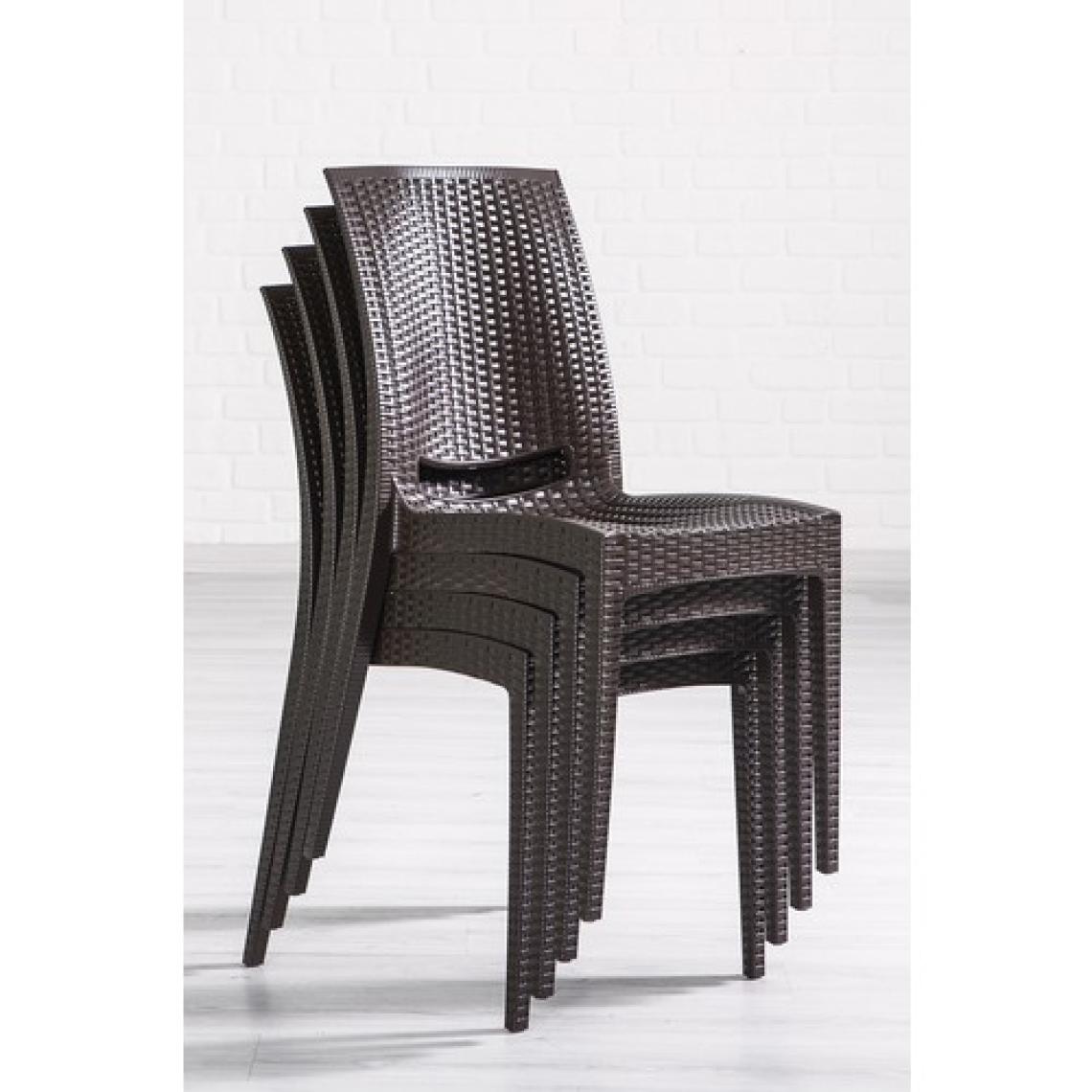 Mobetto Rattan Masa Takımı 80x140 Camsız Masa 6 Kişilik Sandalye Seti Bahçe Balkon Teras Takımı