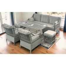 Tu Tienda PETRA Rattan 3+1+1+2puf+Masa Rattan Bahçe Balkon Mobilyası,VİZON