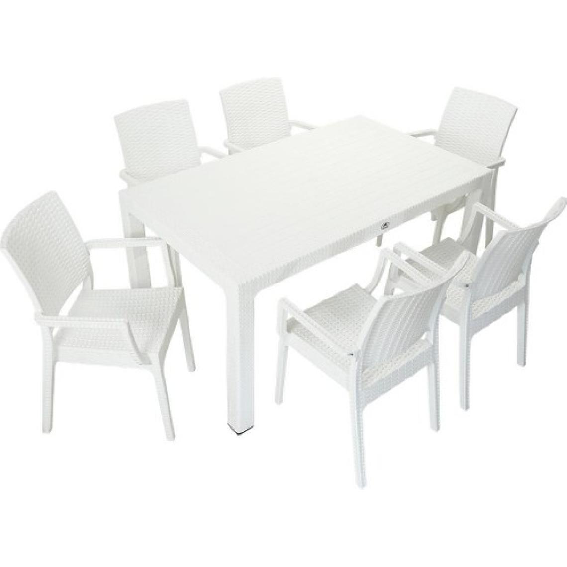 Mandella Elit Rattan 90x150 Elit Koltuk Masa Takımı BEYAZ
