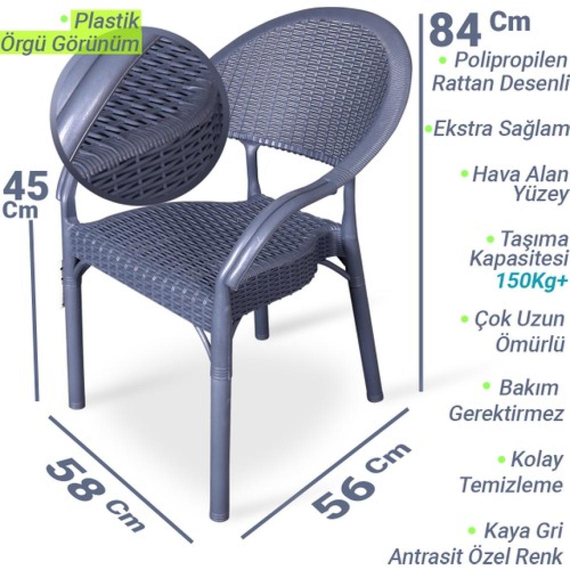Bahex Rattan Masa Takımı 90x150 Camsız Masa 6 Kişilik Bambu Sandalye Seti Bahçe Balkon Teras Takımı