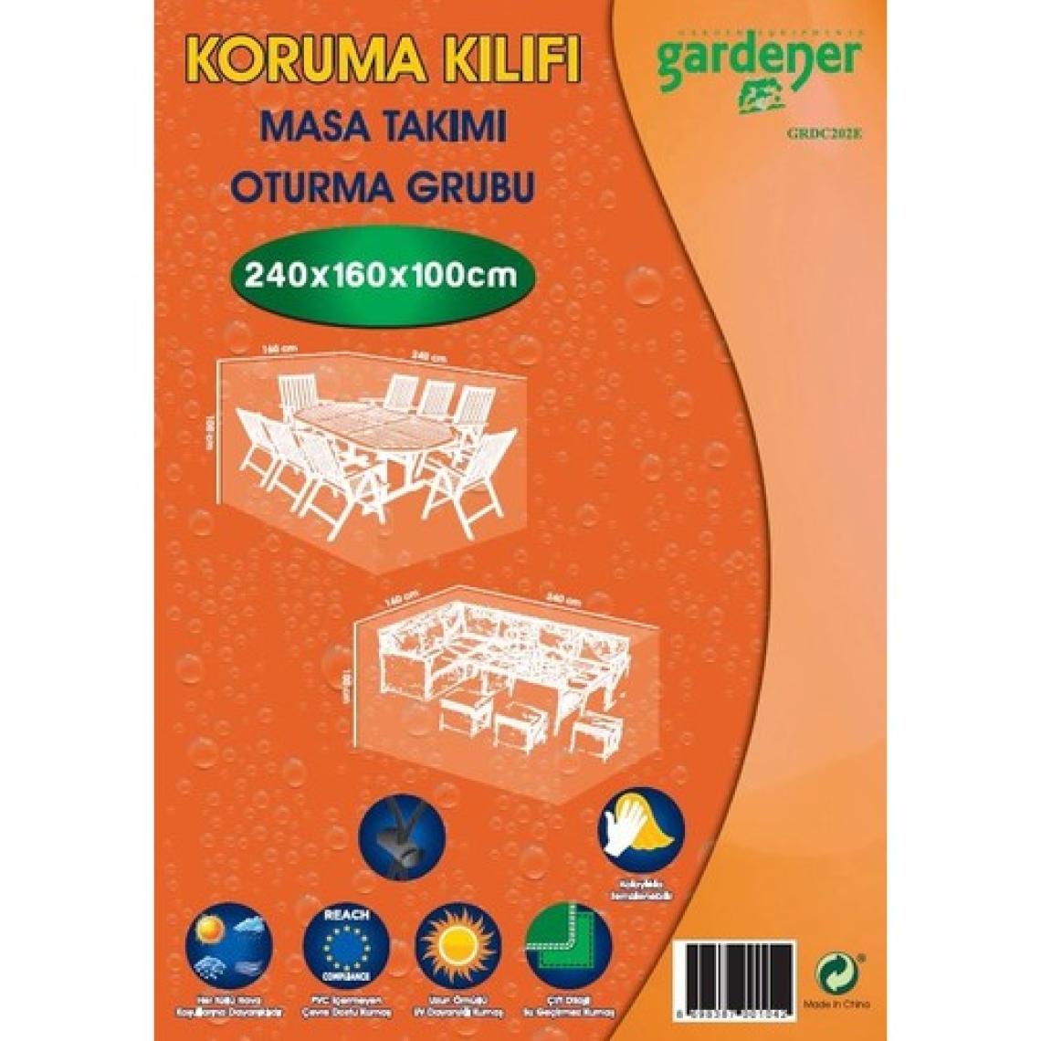 Gardener GRDC202E Masa Takımı / Oturma Grubu Koruma Örtüsü / Kılıfı PE (240 cm x 160 cm x 100 cm)