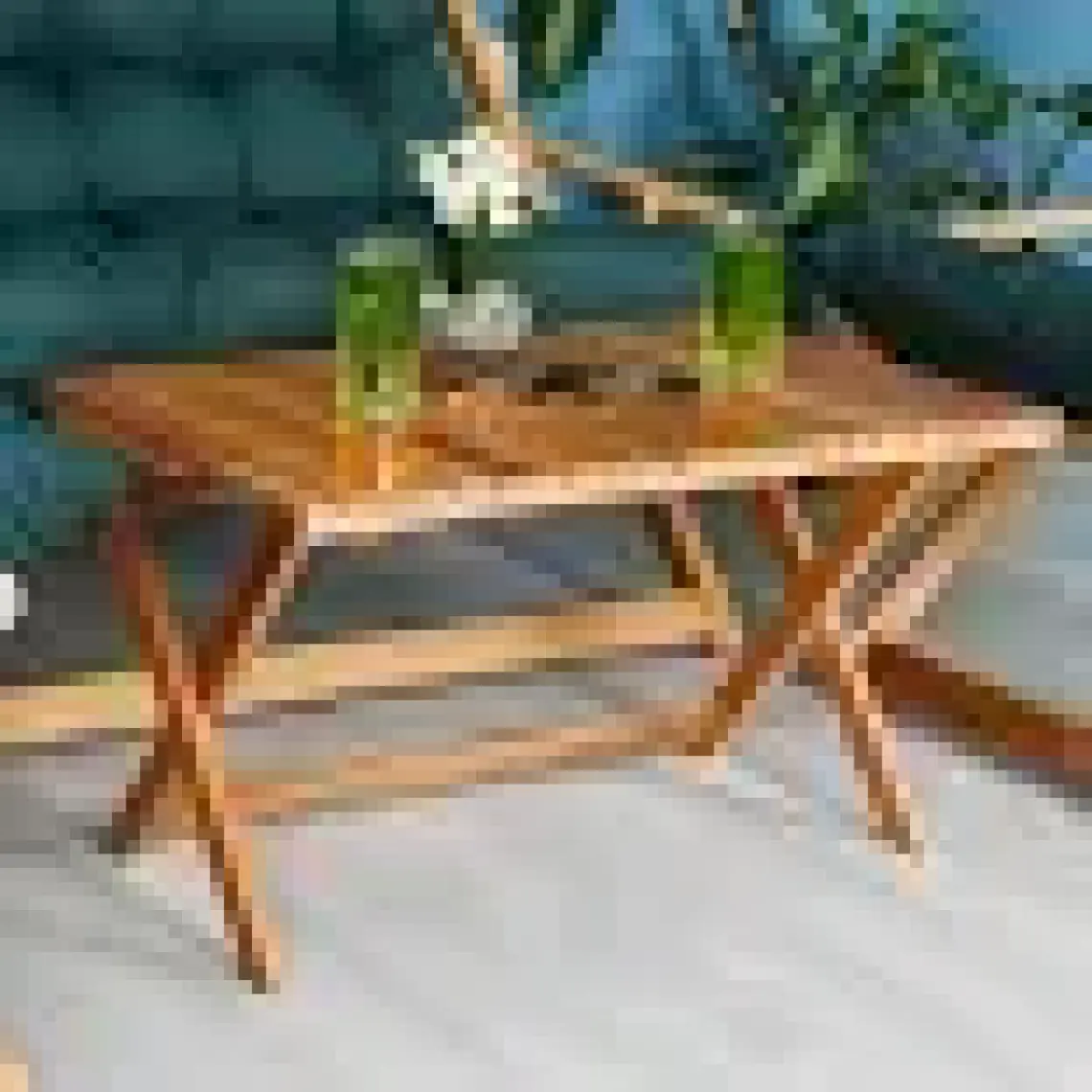 Bysay Ahşap Katlanabilir Taşınır Puf Minderli Kollu Şezlong Plaj Teras Balkon Bahçe Takımı 4 Lü Set (Yeşil)
