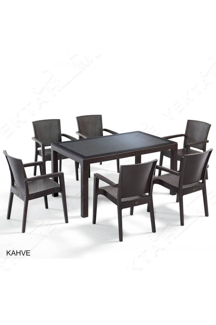 Novussi Liverno Camlı Set Kahverengi