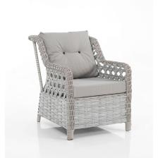 EVDEMO Eren Rattan Puflu Bahçe Balkon Takımı 3+1+1 Gri