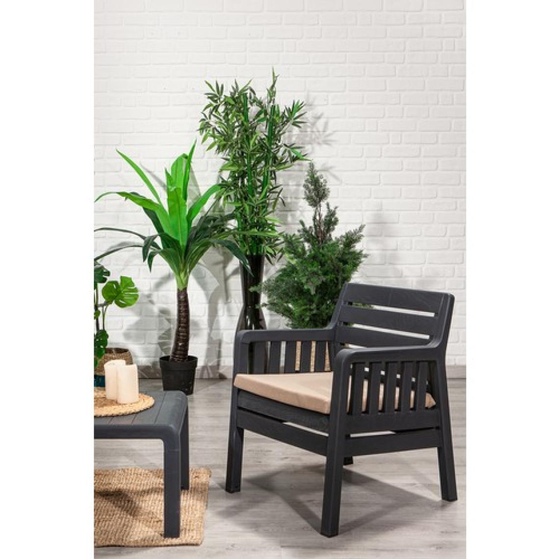 ModaLife Lara 2+1+1+S Bahçe Takımı  Balkon - Bahçe - Teras  Mobilyası / Antrasit