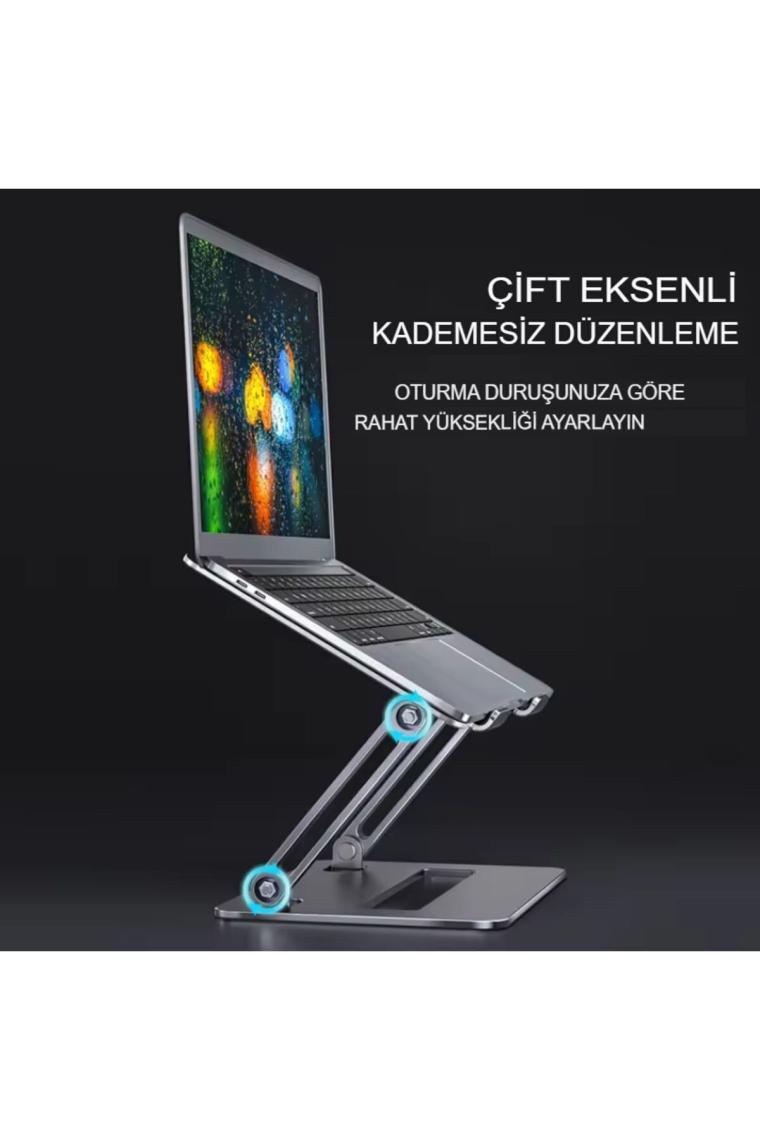 Trend Laptop/notebook/macbook ile Uyumlu Yüksek Kalite Katlanabilir Yükseklik Ayarlı Metal Masa Üstü Tablet Laptop Standı