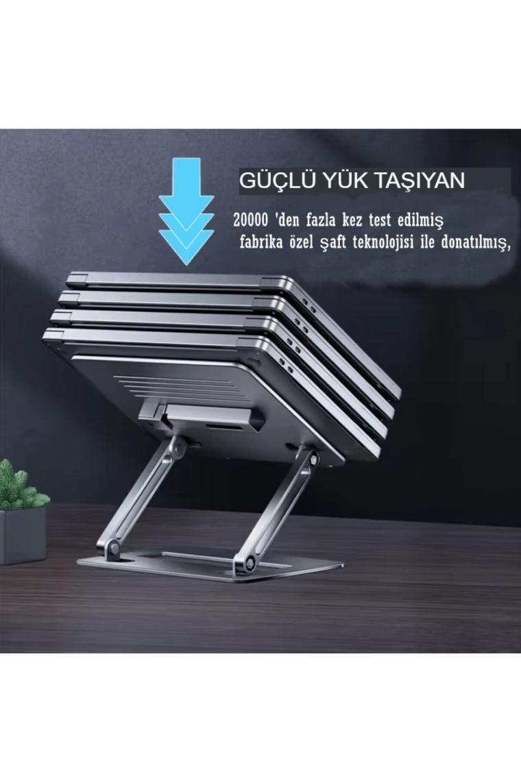 Trend Laptop/notebook/macbook ile Uyumlu Yüksek Kalite Katlanabilir Yükseklik Ayarlı Metal Masa Üstü Tablet Laptop Standı