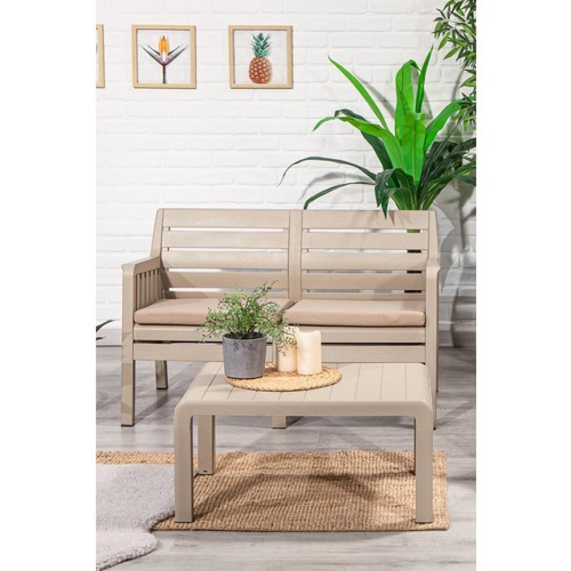 ModaLife Lara 2+1+1+S Bahçe Takımı  Balkon - Bahçe - Teras  Mobilyası / Cappucino