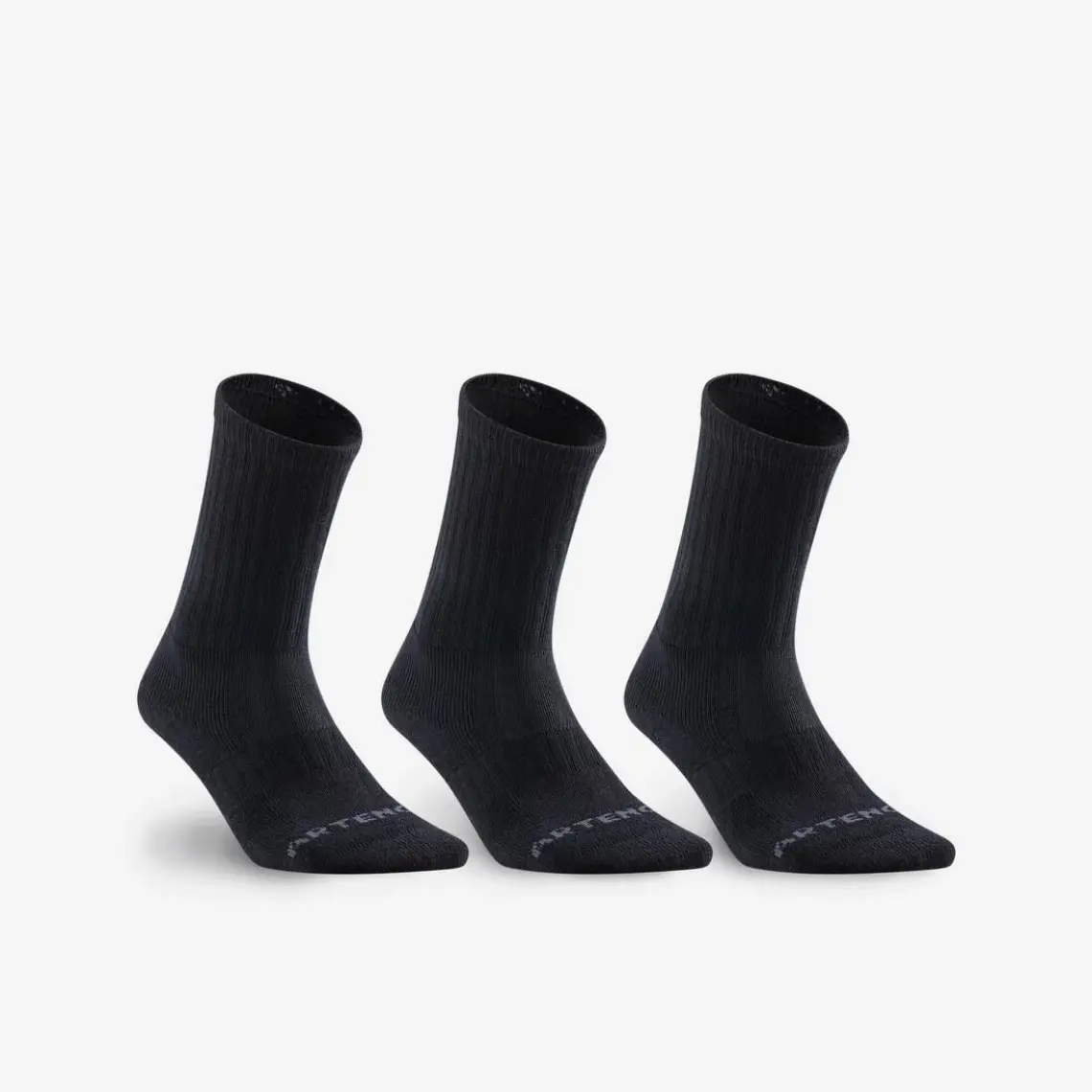 Decathlon Artengo Uzun Boy Konçlu Tenis Çorabı - 3'Lü Paket - Siyah - Rs 500