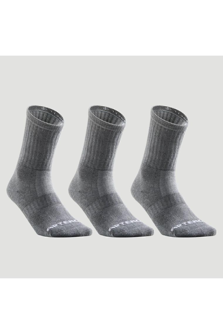 Artengo Tenis Çorabı - Orta Boy Konçlu - 3'lü Paket - Gri - Rs 500