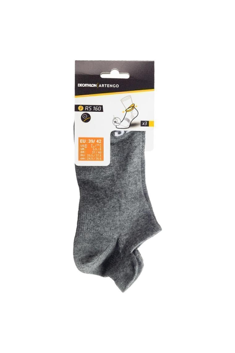 Artengo Tenis Çorabı - Kısa Konç - Unisex - 3 Çift - Gri - Rs 160