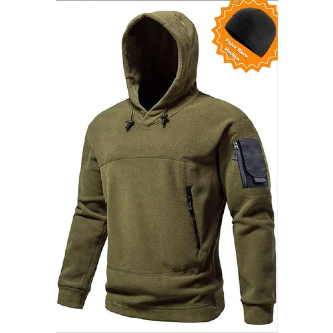 Ghassy Co. Ghassy Co. Erkek Military Sport Warm Outdoor Kapüşonlu Polar Ceket