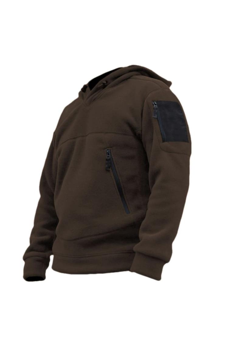 Genıus Store Erkek Polar  Outdoor Kapşonlu Kombat Tactical Cepli Polar