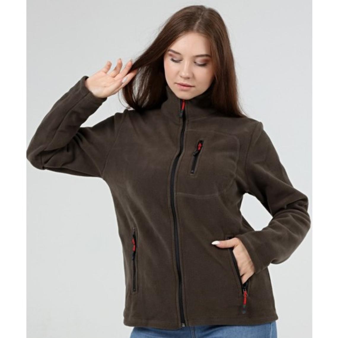 Genıus Store Kadın Polar Tam Fermuarlı Outdoor 3 Cepli Polar Ceket