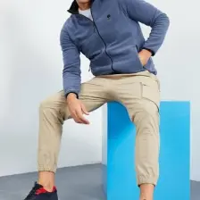 Tommy Life Tommy Life   Petrol Erkek Yazı Nakışlı Dik Yaka Fermuarlı Standart Kalıp Sweatshirt Polar - 87992