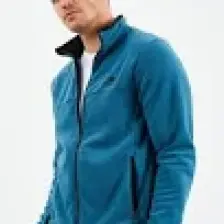Tommy Life Zümrüt Yazı Nakışlı Dik Yaka Fermuarlı Standart Kalıp Erkek Sweatshirt Polar - 87992