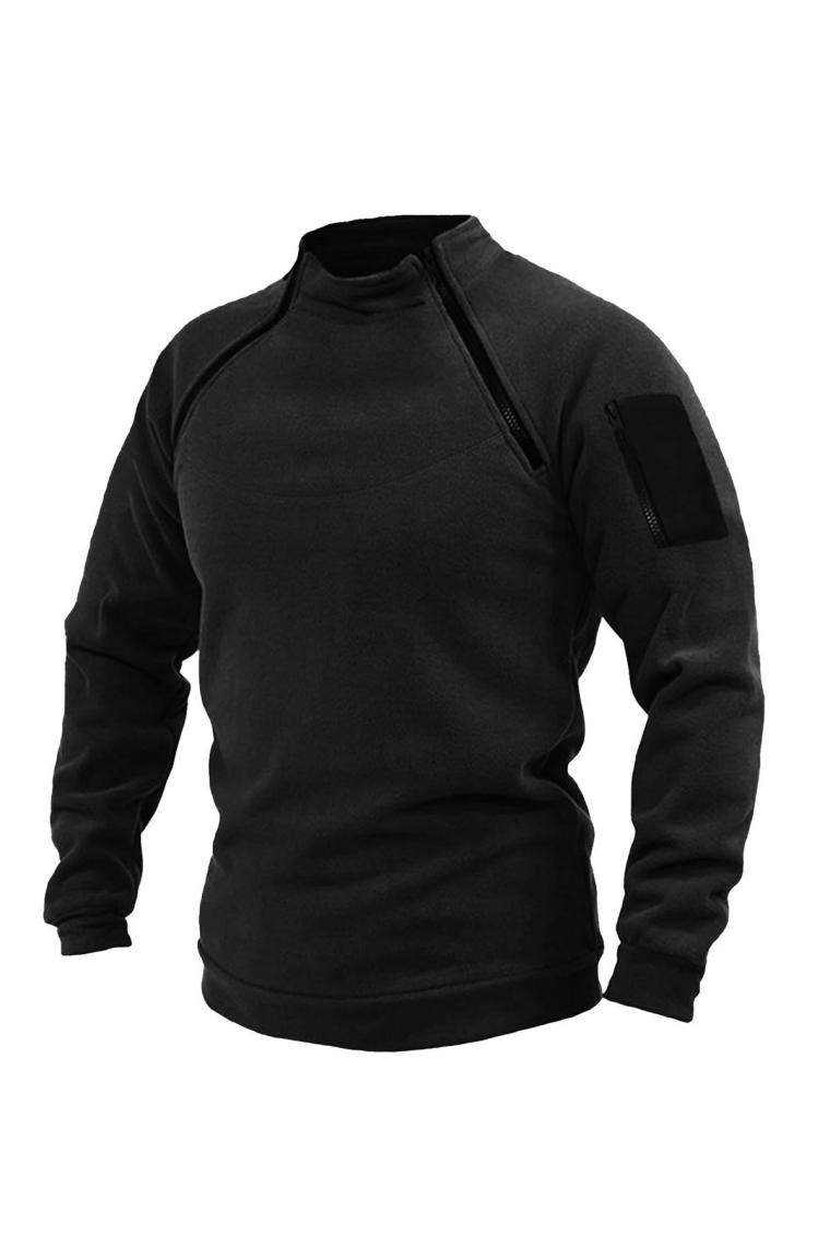 Genıus Store Erkek Polar  Outdoor Fermuarlı Kombat Tactical Cepli Polar