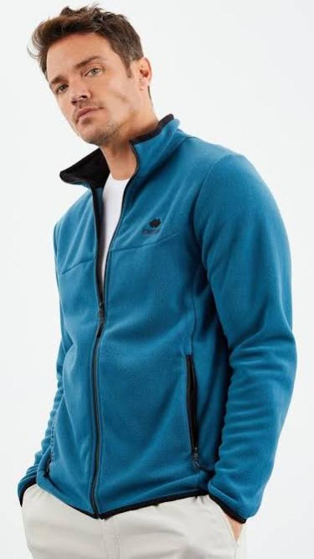 Zümrüt Yazı Nakışlı Dik Yaka Fermuarlı Standart Kalıp Erkek Sweatshirt Polar - 87992
