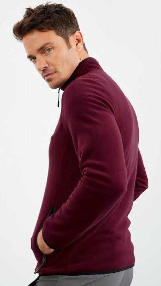 Zümrüt Yazı Nakışlı Dik Yaka Fermuarlı Standart Kalıp Erkek Sweatshirt Polar - 87992