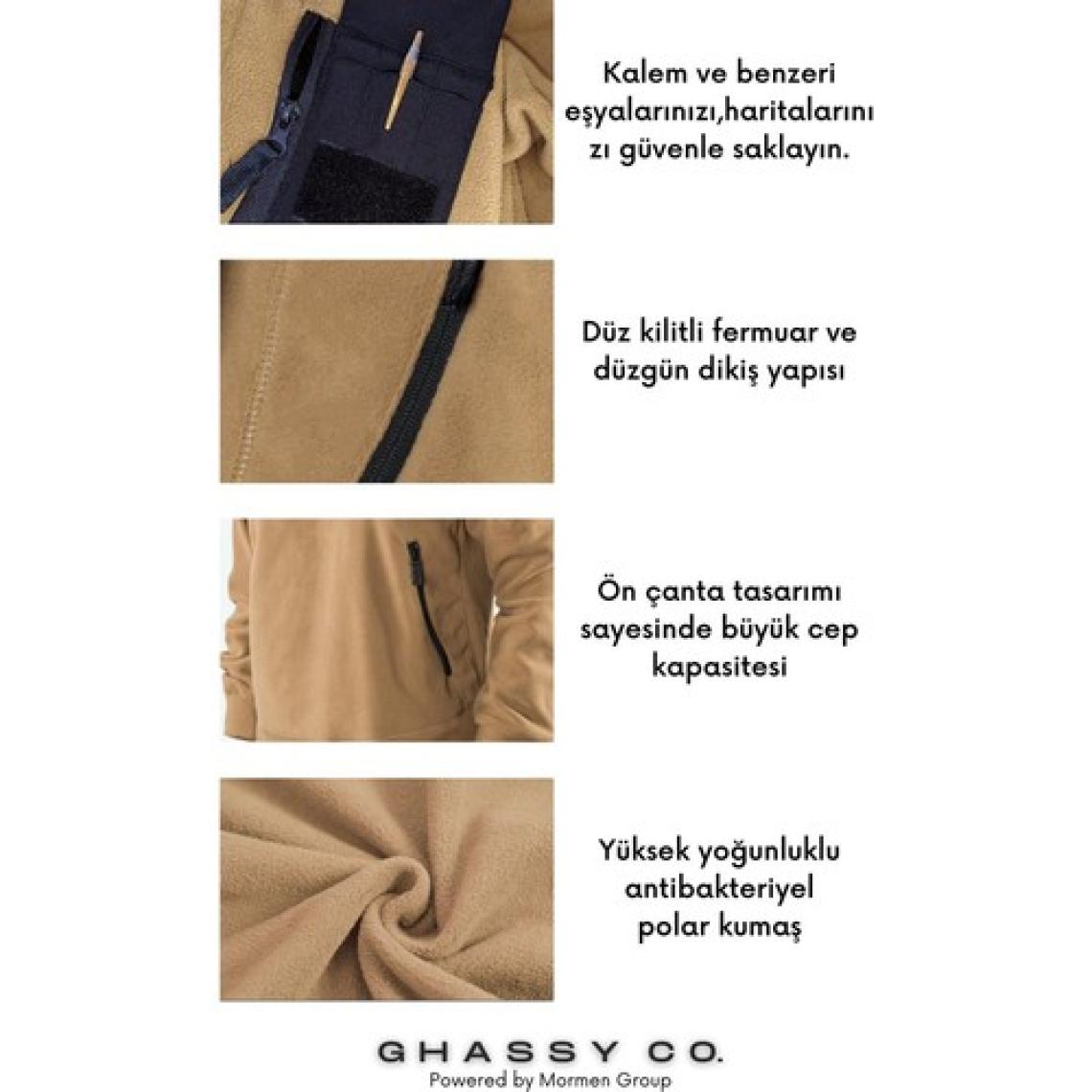 Ghassy Co. Ghassy Co. Erkek Military Sport Warm Outdoor Kapüşonlu Polar Ceket