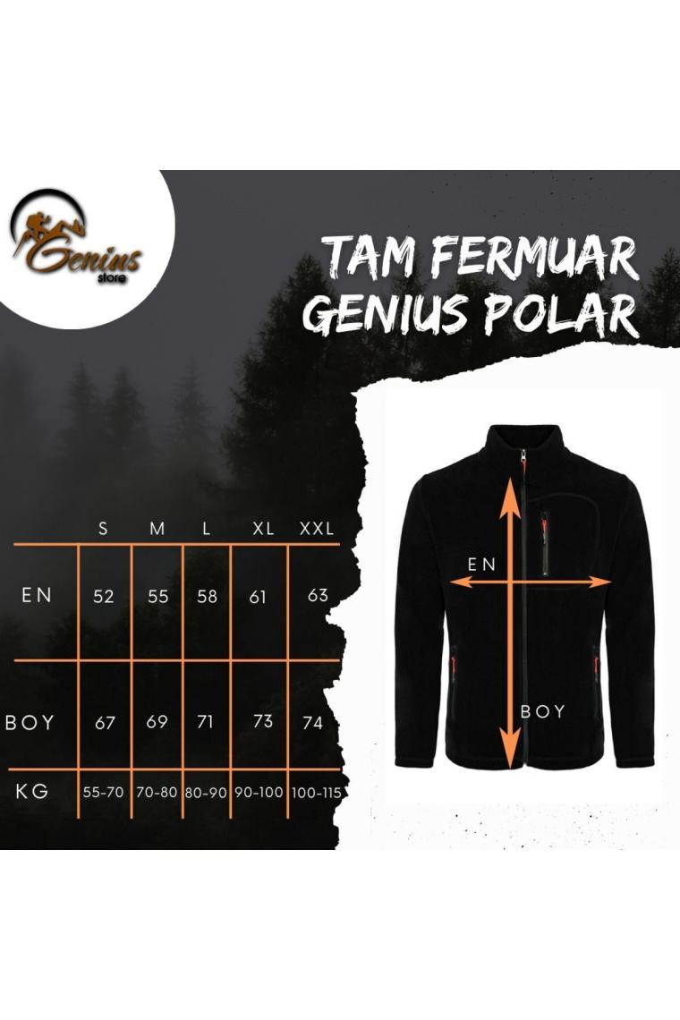 Genıus Store Kadın Polar Tam Fermuarlı Outdoor 3 Cepli Polar Ceket