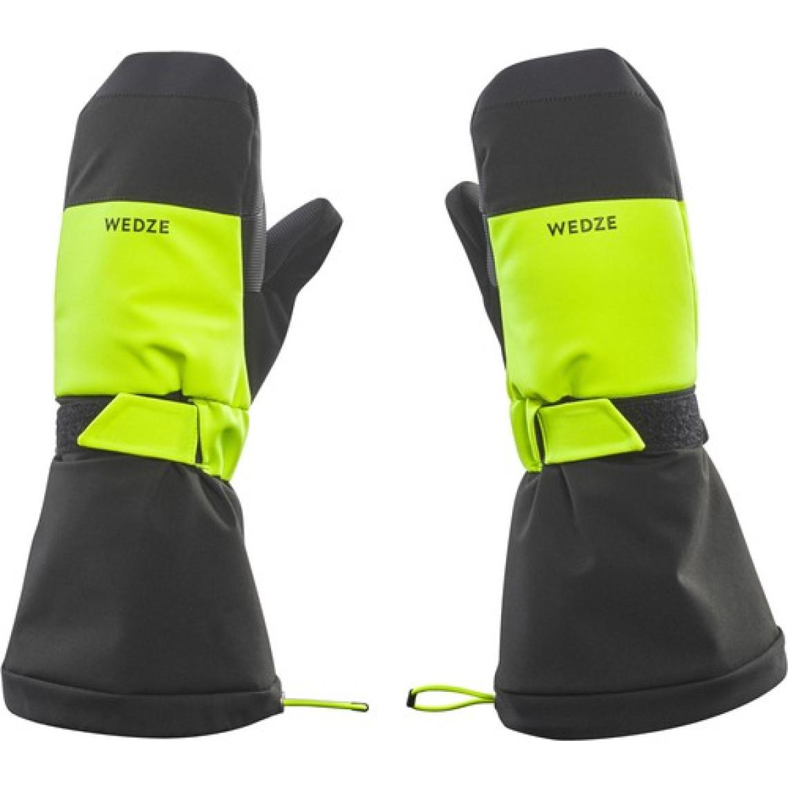 Decathlon WEDZE Çocuk Tek Parmaklı Kayak Eldiveni - Siyah / Neon Sarı - 550