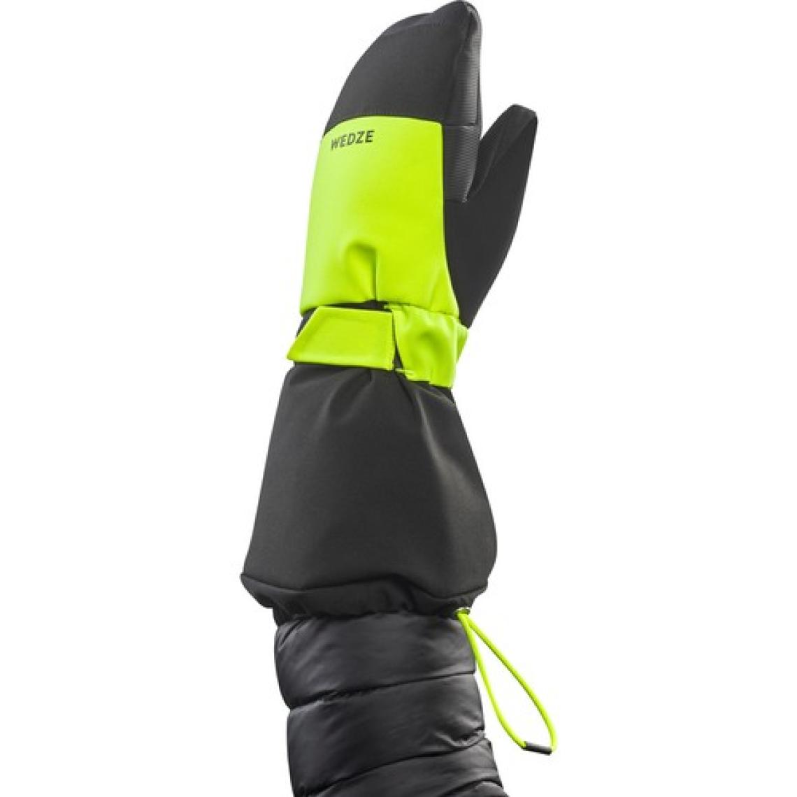 Decathlon WEDZE Çocuk Tek Parmaklı Kayak Eldiveni - Siyah / Neon Sarı - 550
