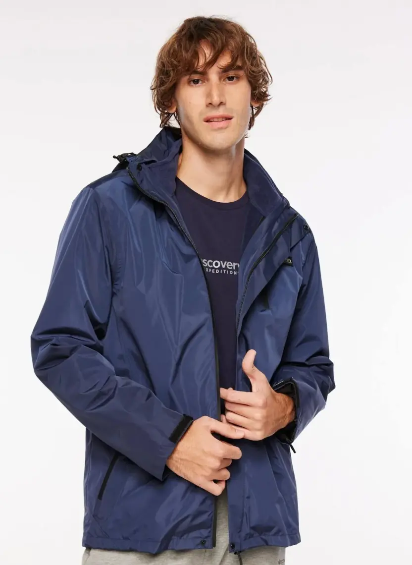 Discovery Expedition Koyu Lacivert Erkek Kapüşonlu 3 In 1 Mont D3WM-MNT14