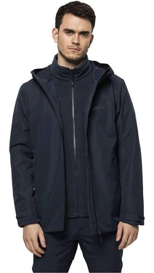 Jack Wolfskin Taubenberg 3 in 1 Lacivert Erkek Outdoor Ceketi 1115311-1010