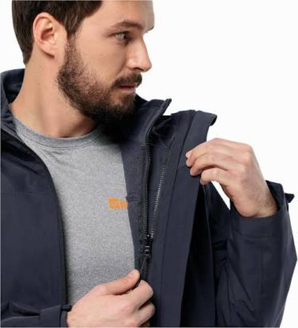 Jack Wolfskin Taubenberg 3 in 1 Lacivert Erkek Outdoor Ceketi 1115311-1010