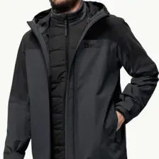 Jack Wolfskin Glaabach 3In1 Jkt M Siyah Erkek Mont 1115291-6000