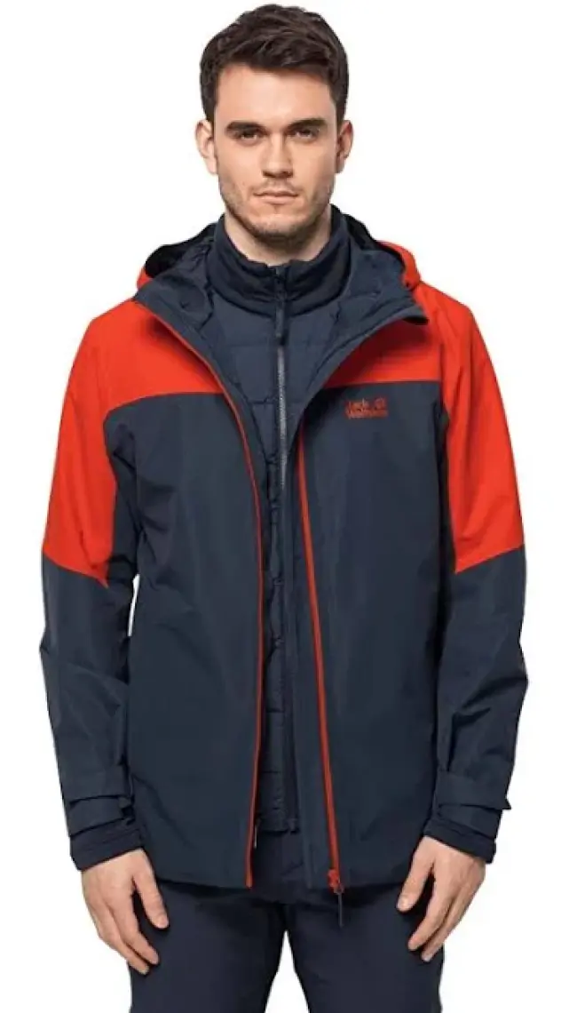 Jack Wolfskin Glaabach 3in1 Jkt M Turuncu Erkek Mont 1115291-3017