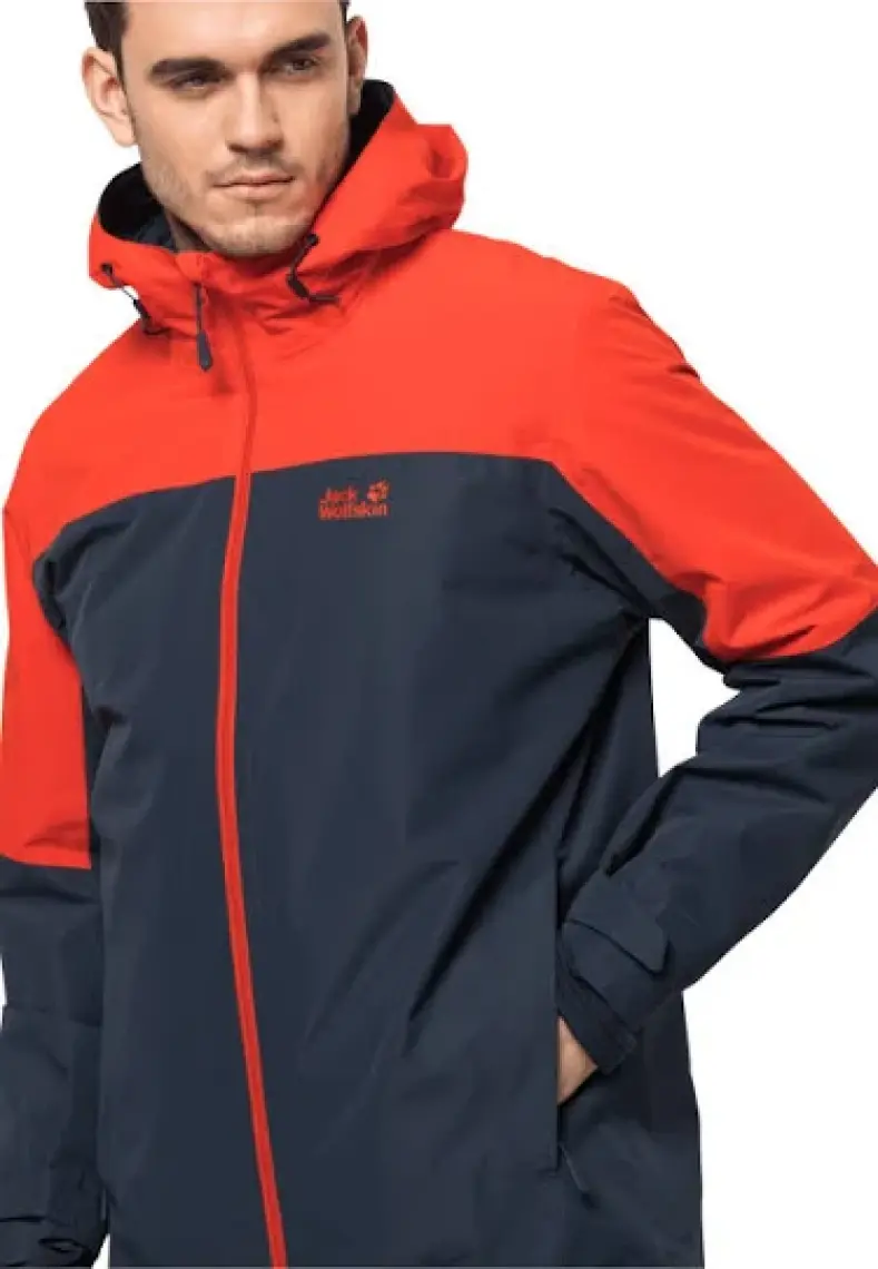 Jack Wolfskin Glaabach 3in1 Jkt M Turuncu Erkek Mont 1115291-3017