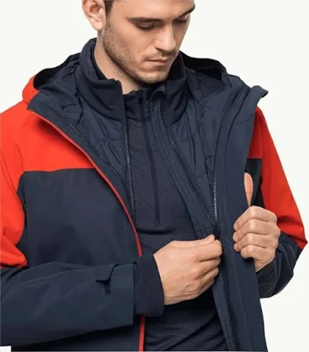 Jack Wolfskin Glaabach 3in1 Jkt M Turuncu Erkek Mont 1115291-3017