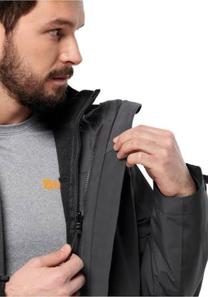 Jack Wolfskin Taubenberg 3In1 Jkt M Erkek Gri Mont 1115311-6350