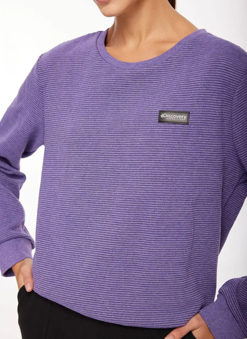 Discovery Expedition Lila Kadın Bisiklet Yaka Sweatshirt D3WL-SWT28