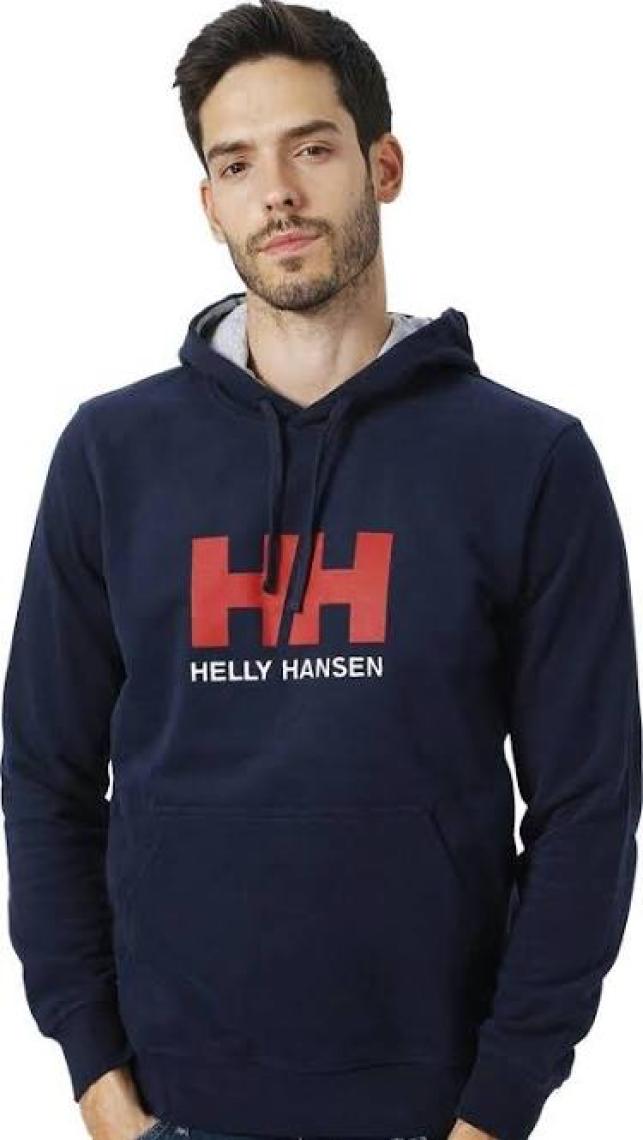 Helly Hansen HH Erkek Lacivert Baskılı Kapüşonlu Sweatshirt