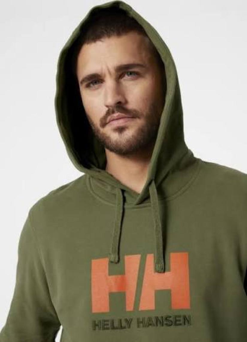 Helly Hansen HH Erkek Lacivert Baskılı Kapüşonlu Sweatshirt