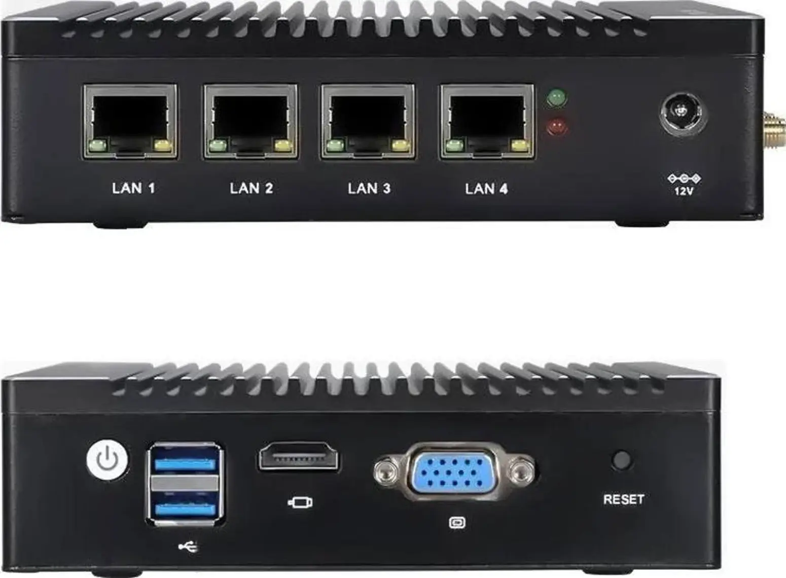 Techstorm K10 F12 4lan Intel N3700 8GB128GB SSD Freedos Mini Pc ( PFSENSE ile Tam uyumlu )