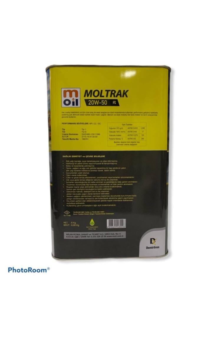 Moil Moltrak Traktör Motor Yağı 20W-50 9Litre Motor Yağı ( Üretim Yılı : 2024 )