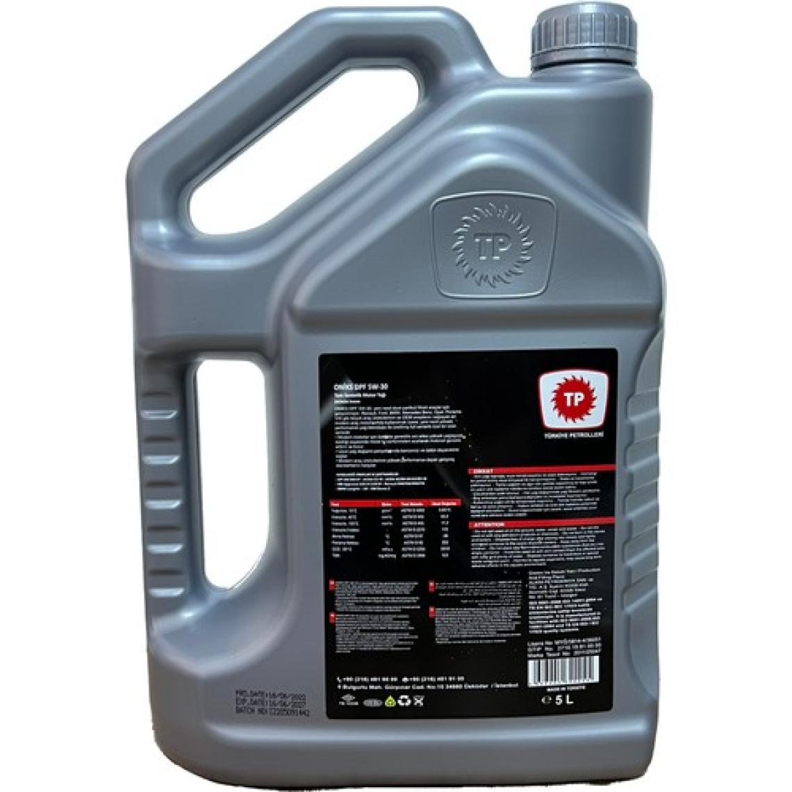 Türkiye Petrolleri Oniks 5W-30 DPF 5 lt Motor Yağı