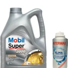 Mobil Super 3000 X1 5W40 Motor Yağı 4 lt (Üretim Yılı 2023) + Interwax Klima Temizleyici
