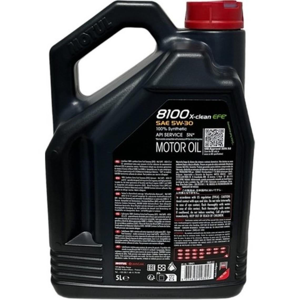 Motul 8100 X-Clean Efe 5W-30 5 Litre Motor Yağı (Üretim Yılı: 2024)