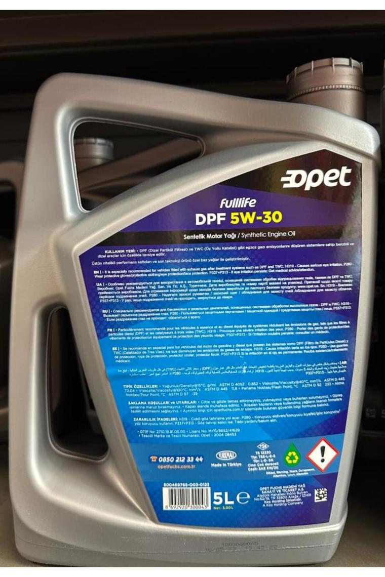 Opet Fulllife DPF 5W-30 5 lt Motor Yağı - 2022