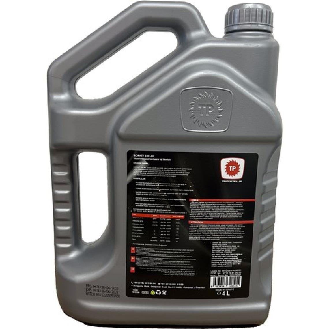 Türkiye Petrolleri Bornit 5W-40 4 Litre Motor Yağı ( Üretim Yılı : 2022 )